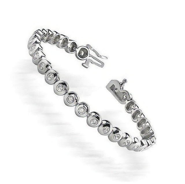 1.10-6.00 CT Round Cut Natural Diamonds - Tennis Bracelet