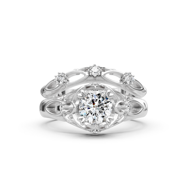 0.55-1.70 CT Round Cut Natural Diamonds - Bridal Set