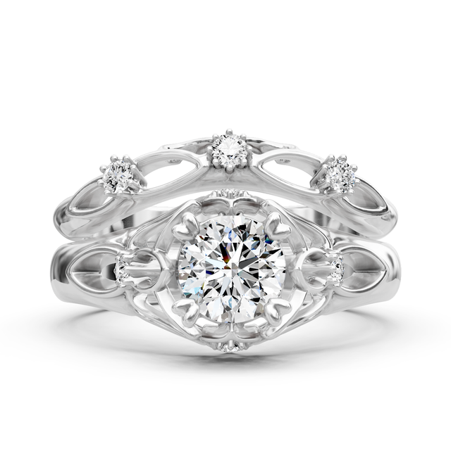0.70-6.20 CT Round Cut Lab Grown Diamonds - Bridal Set