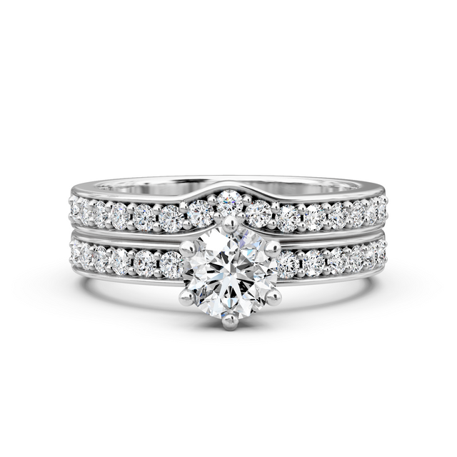 1.10-6.60 CT Round Cut Lab Grown Diamonds - Bridal Set