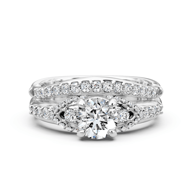 0.85-2.00 CT Round Cut Natural Diamonds - Bridal Set