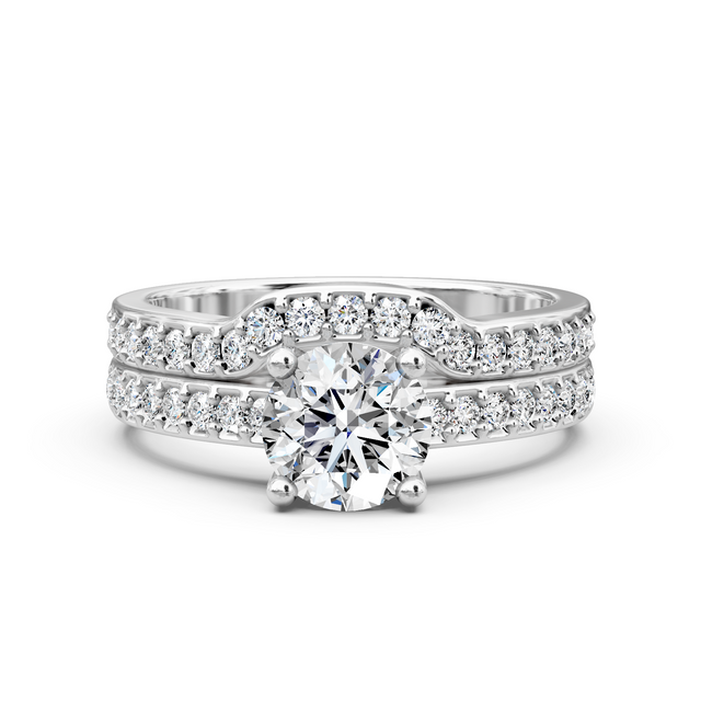 1.10-6.60 CT Round Cut Lab Grown Diamonds - Bridal Set