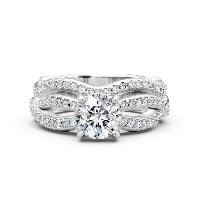 0.85-6.35 CT Round Cut Lab Grown Diamonds - Bridal Set