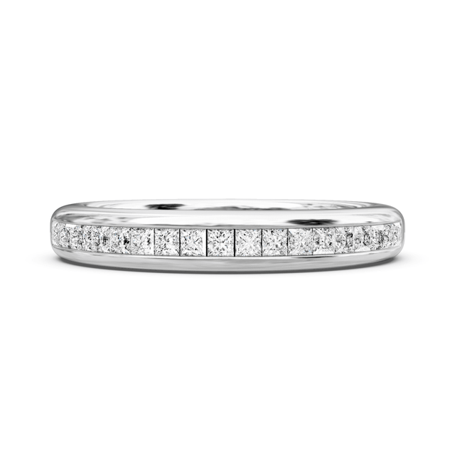 0.45 CT Princess Cut Natural Diamonds - Wedding Band