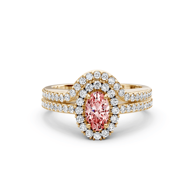 1.75-4.75 CT Oval & Round Cut Fancy Yellow Diamonds - Bridal Set