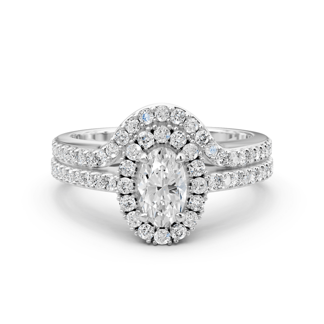 1.10-2.25 CT Oval & Round Cut Natural Diamonds - Bridal Set