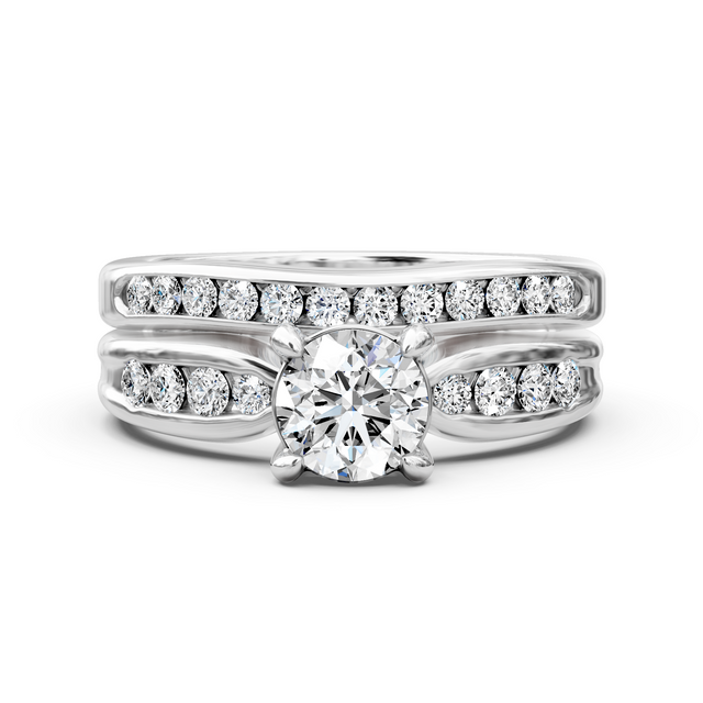 1.05-6.55 CT Round Cut Lab Grown Diamonds - Bridal Set