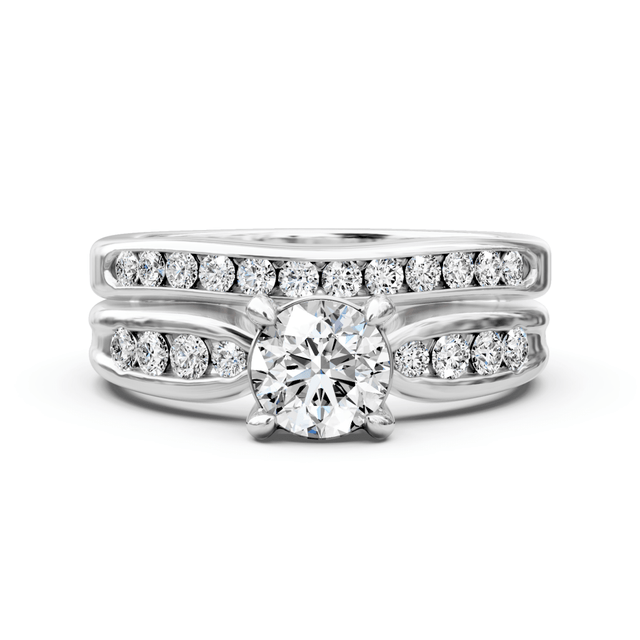 0.90-2.05 CT Round Cut Natural Diamonds - Bridal Set