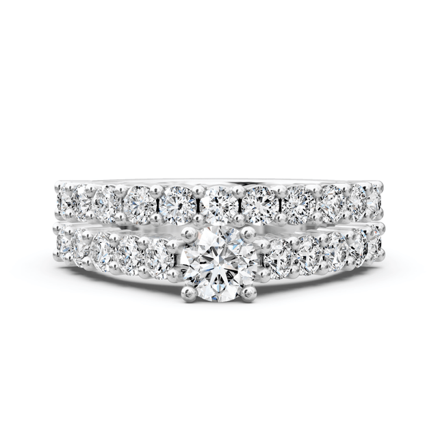 1.10-2.25 CT Round Cut Natural Diamonds - Bridal Set