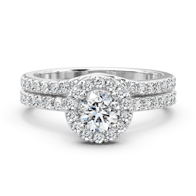 1.15-6.65 CT Round Cut Lab Grown Diamonds - Bridal Set