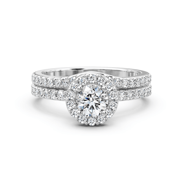 1.00-2.15 CT Round Cut Natural Diamonds - Bridal Set