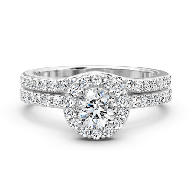 1.00-2.15 CT Round Cut Natural Diamonds - Bridal Set