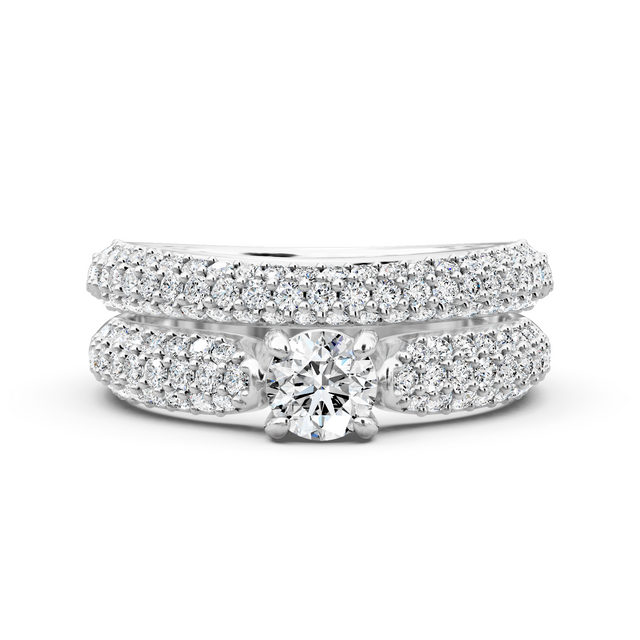1.70-7.20 CT Round Cut Lab Grown Diamonds - Bridal Set