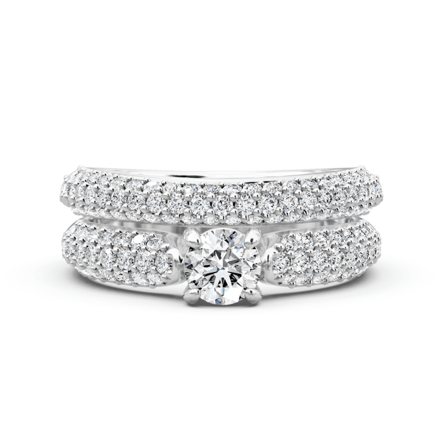 1.50-2.65 CT Round Cut Natural Diamonds - Bridal Set