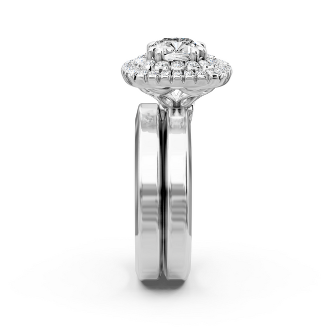 0.69-1.84 CT Cushion & Round Cut Natural Diamonds - Bridal Set