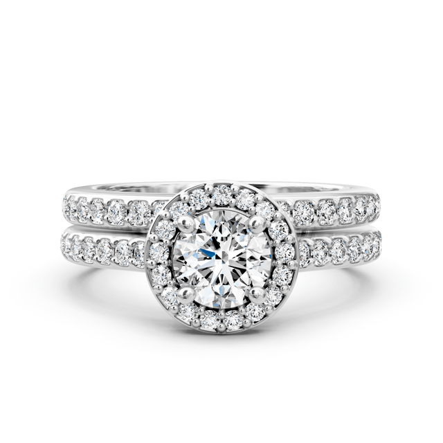 1.05-2.20 CT Round Cut Natural Diamonds - Bridal Set