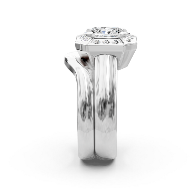 0.51-1.66 CT Radiant & Round Cut Natural Diamonds - Bridal Set