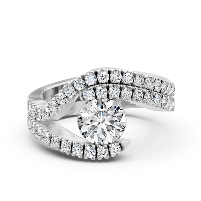 1.10-6.60 CT Round Cut Lab Grown Diamonds - Bridal Set