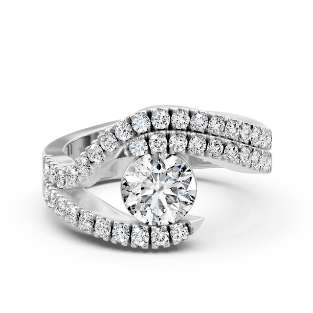 0.95-2.10 CT Round Cut Natural Diamonds - Bridal Set
