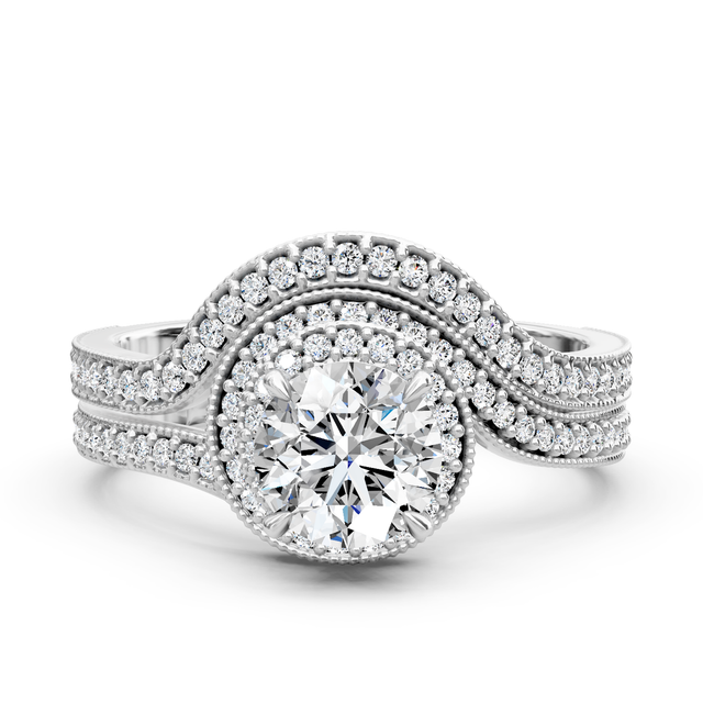 0.95-6.45 CT Round Cut Lab Grown Diamonds - Bridal Set