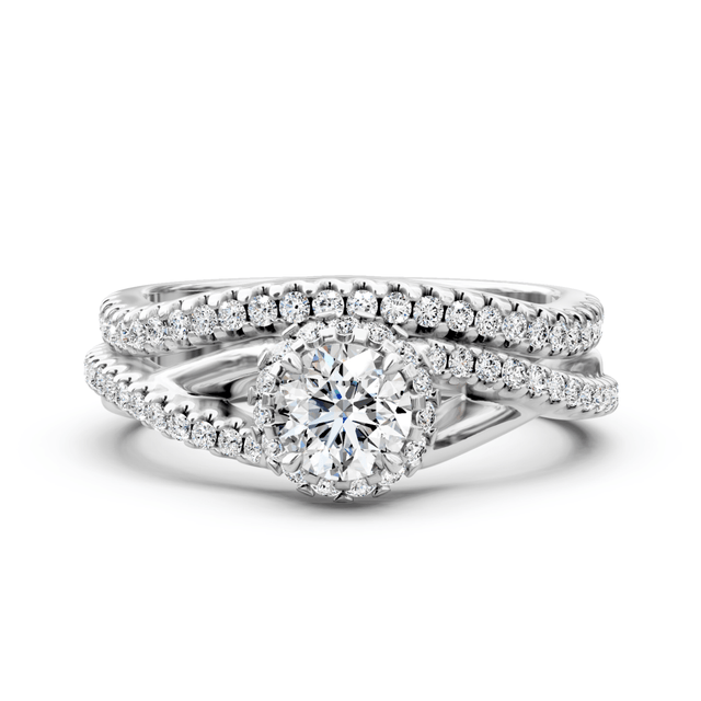 0.75-1.90 CT Round Cut Natural Diamonds - Bridal Set