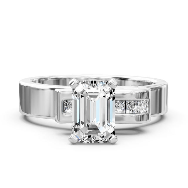 0.60-6.10 CT Emerald & Princess Cut Lab Grown Diamonds - Engagement Ring
