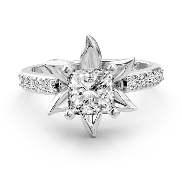 0.75-6.25 CT Princess & Round Cut Lab Grown Diamonds - Engagement Ring
