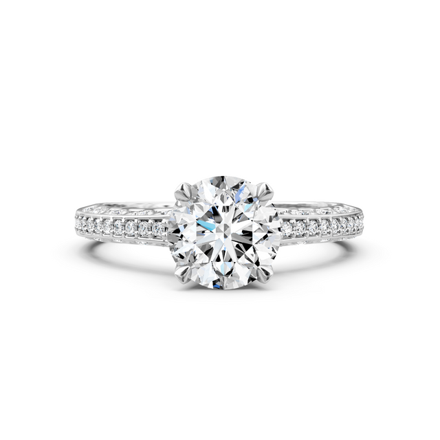 0.75-6.25 CT Round Cut Lab Grown Diamonds - Engagement Ring