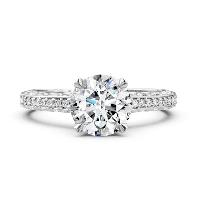 0.75-6.25 CT Round Cut Lab Grown Diamonds - Engagement Ring