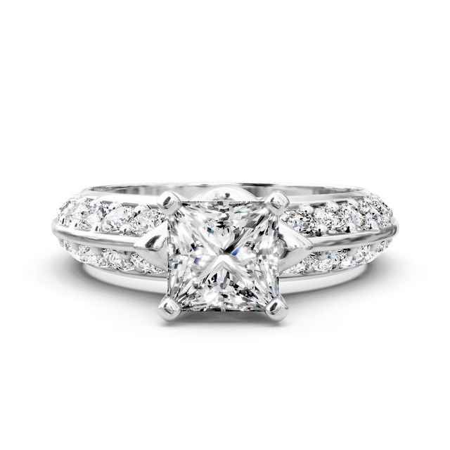 1.15-6.65 CT Princess & Round Cut Lab Grown Diamonds - Engagement Ring