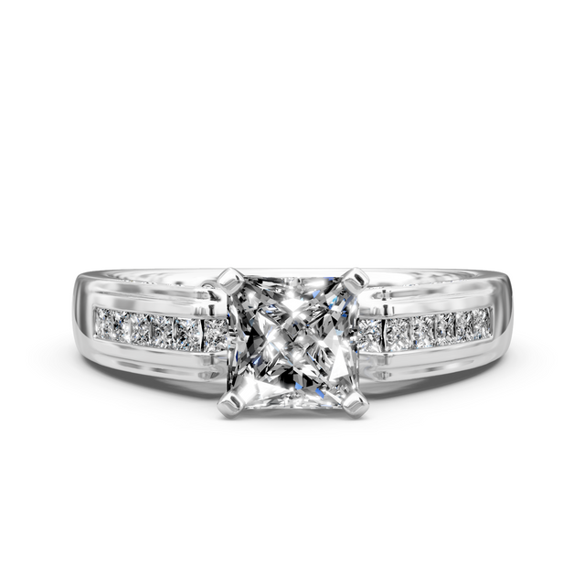 0.95-6.45 CT Princess & Round Cut Lab Grown Diamonds - Engagement Ring