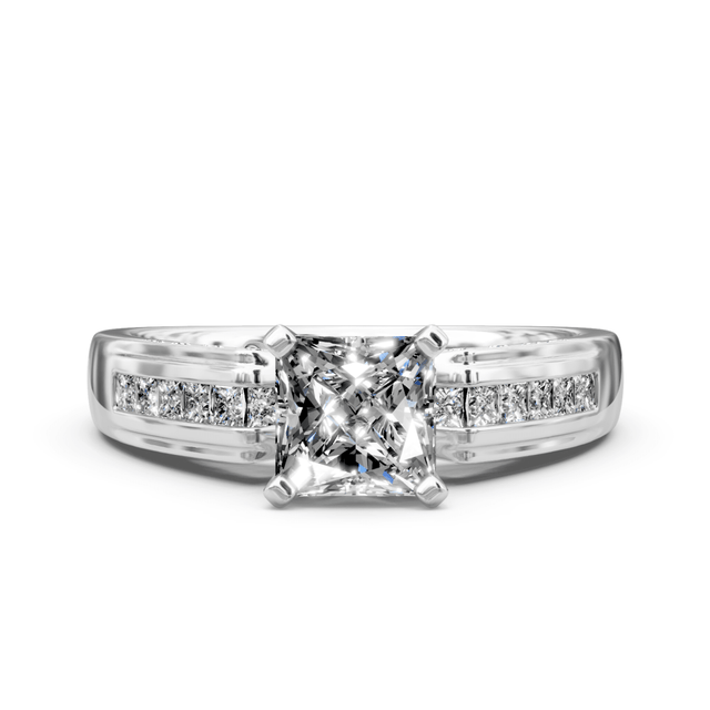 0.80-1.95 CT Princess & Round Cut Natural Diamonds - Engagement Ring