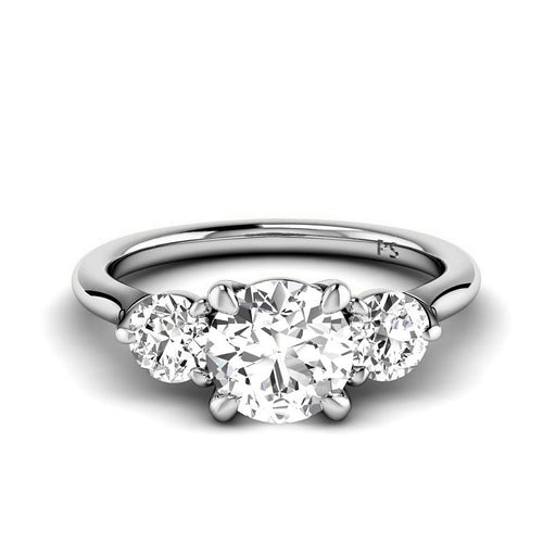 1.55 CT Round Cut Diamonds - Three Stone Ring