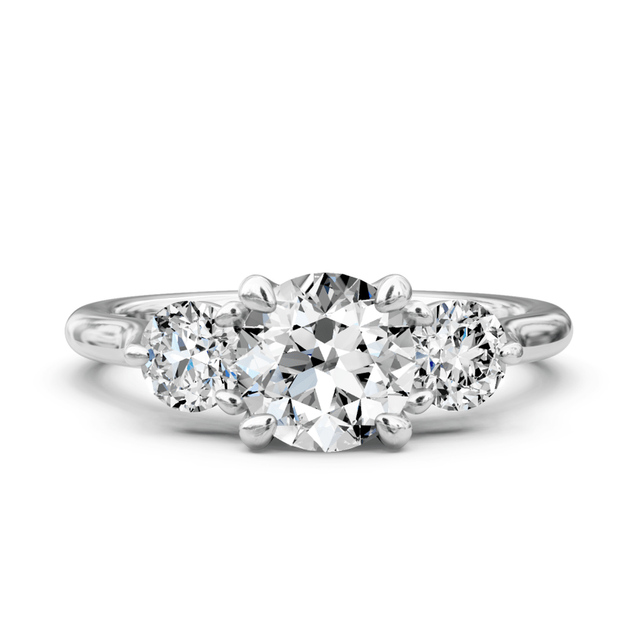 1.55 CT Round Cut Natural Diamonds - Three Stone Rings