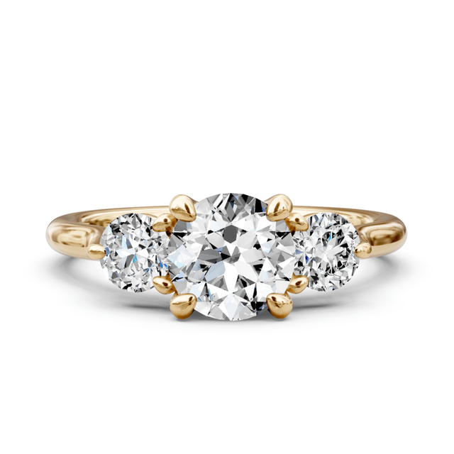 1.55 CT Round Cut Natural Diamonds - Three Stone Rings