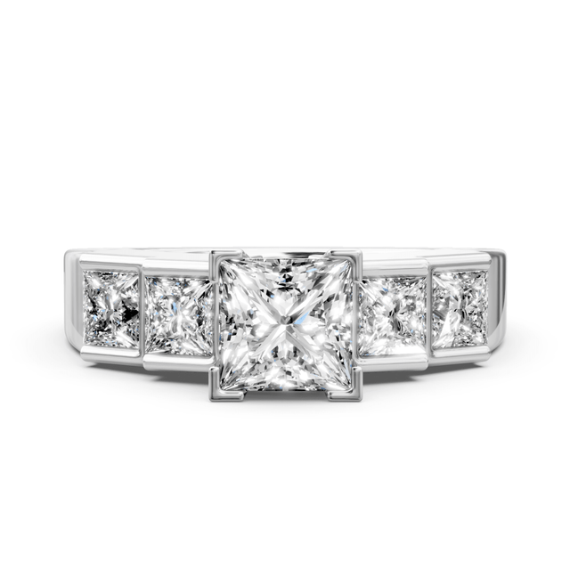 1.15-2.30 CT Princess Cut Natural Diamonds - Engagement Ring