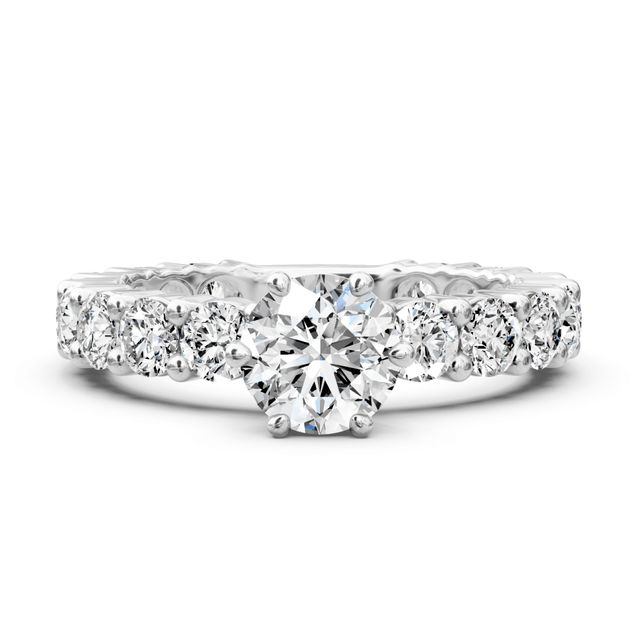 2.75-3.90 CT Emerald & Round Cut Natural Diamonds - Engagement Ring