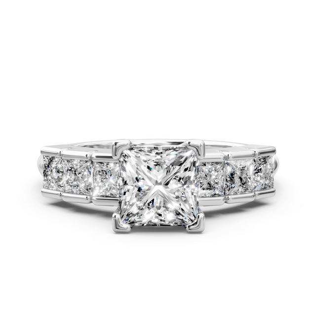 1.30-6.80 CT Princess Cut Lab Grown Diamonds - Engagement Ring