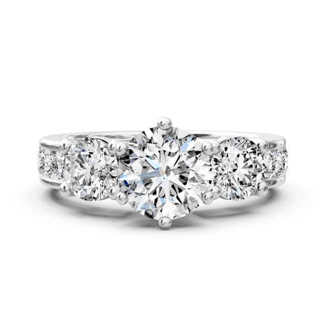 1.15-2.30 CT Princess & Round Cut Natural Diamonds - Engagement Ring