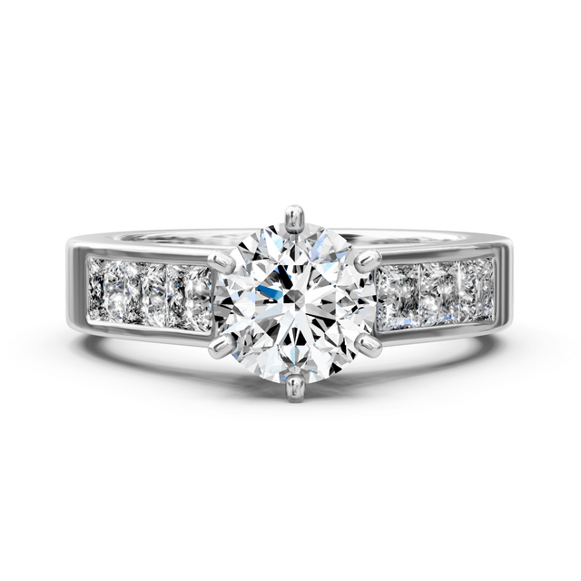 1.55-7.05 CT Princess & Round Cut Lab Grown Diamonds - Engagement Ring