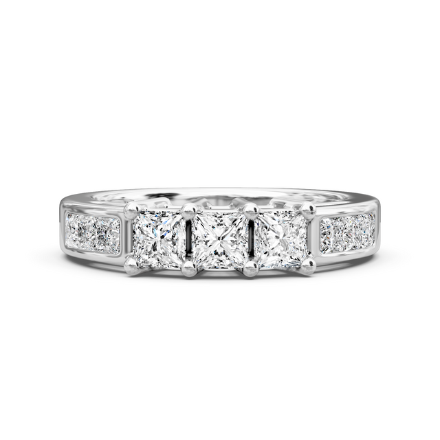 1.10 CT Princess Cut Natural Diamonds - Wedding Band