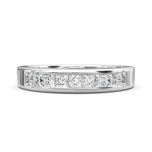 0.65 CT Princess Cut Natural Diamonds - Wedding Band