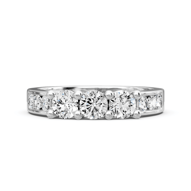 1.00 CT Round Cut Natural Diamonds - Wedding Band