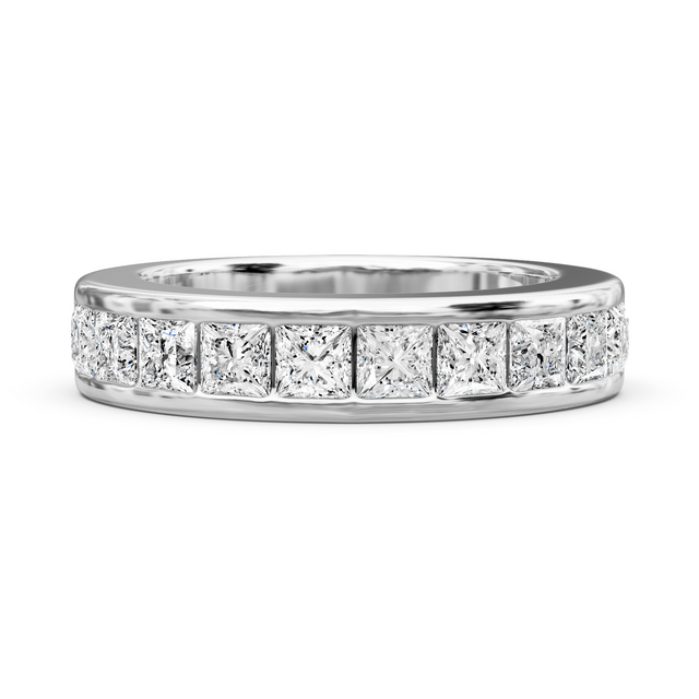 0.80 CT Princess Cut Lab Grown Diamonds - Wedding Band