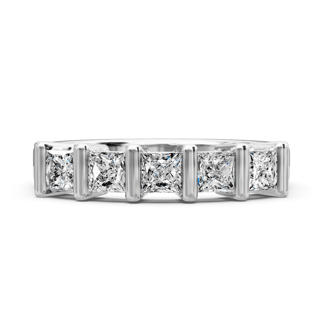 1.00 CT Princess Cut Natural Diamonds - Wedding Band