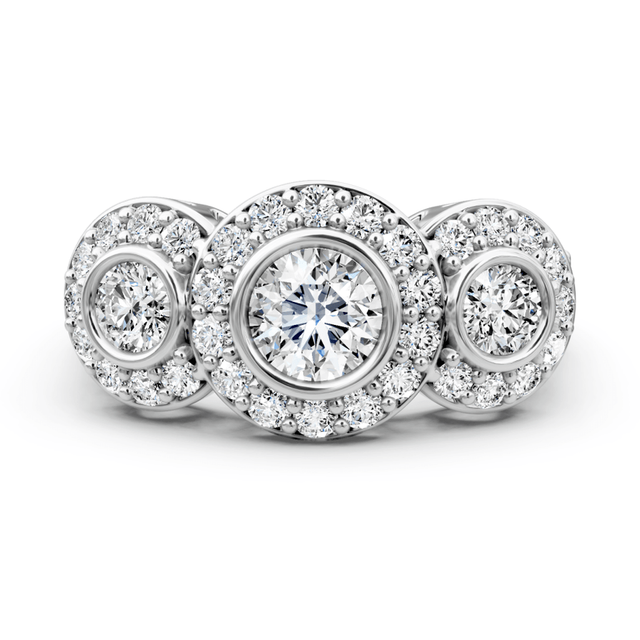 1.80 CT Round Cut Natural Diamonds - Three Stone Rings