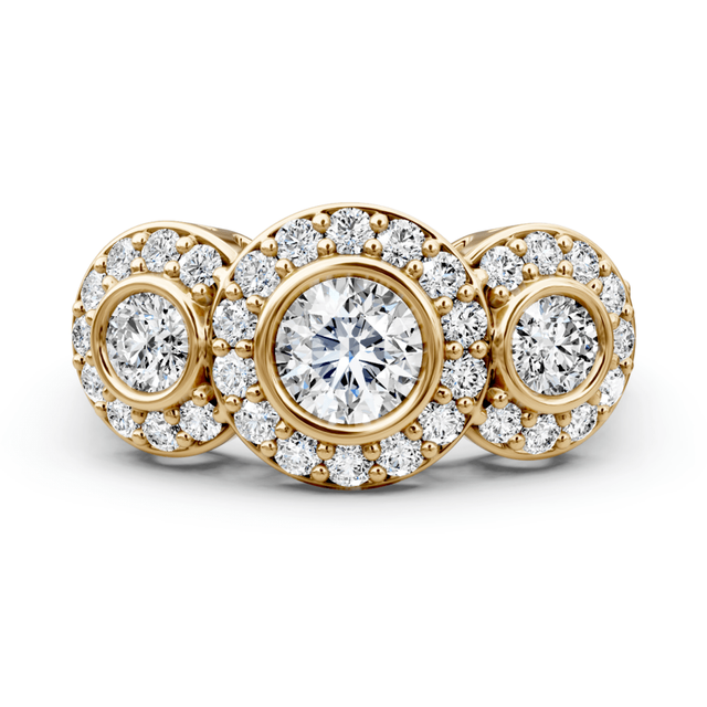 1.80 CT Round Cut Natural Diamonds - Three Stone Rings