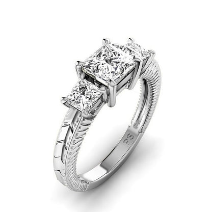 1.30 CT Princess Cut Diamonds - Three Stone Ring