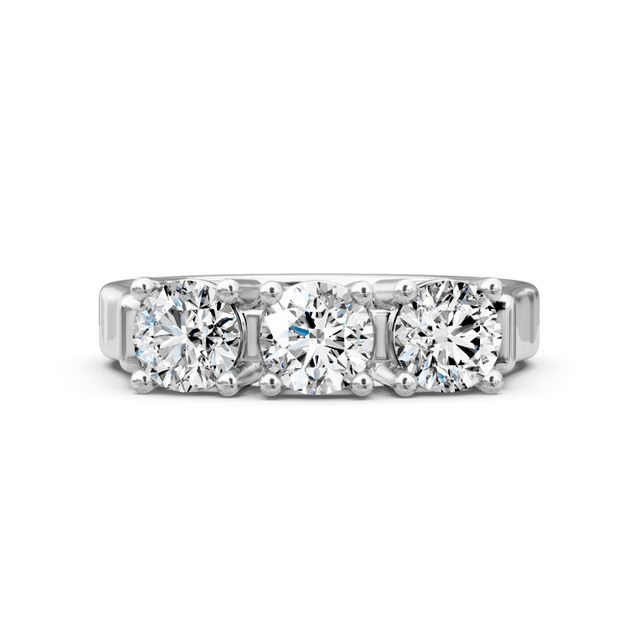 1.05 CT Round Cut Natural Diamonds - Three Stone Rings