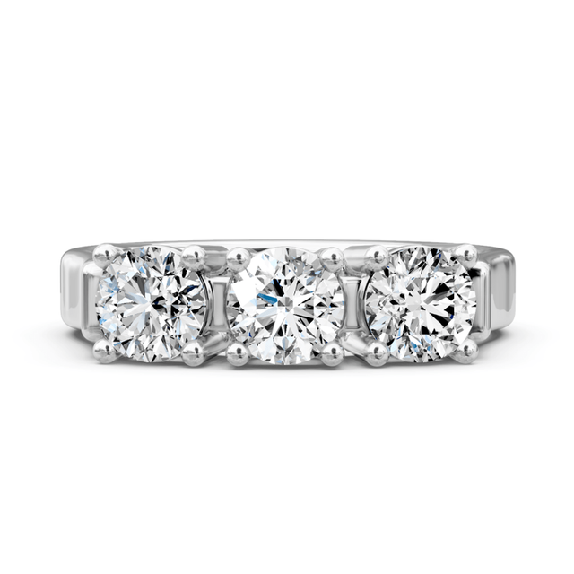 1.05 CT Round Cut Natural Diamonds - Three Stone Rings